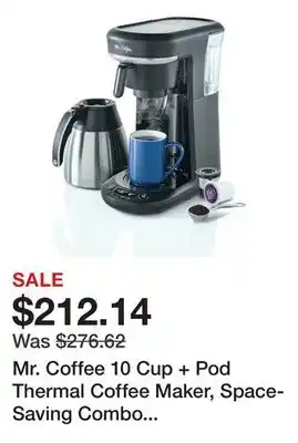Bed Bath & Beyond Mr. Coffee 10 Cup + Pod Thermal Coffee Maker, Space-Saving Combo Brewer offer