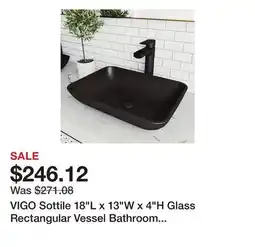 Bed Bath & Beyond VIGO Sottile 18L x 13W x 4H Glass Rectangular Vessel Bathroom Sink in MatteShell offer