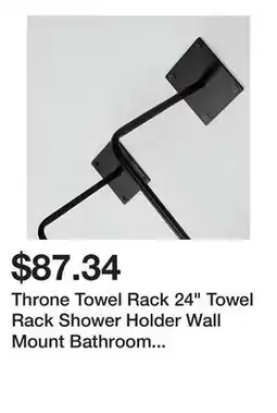 Bed Bath & Beyond Throne Towel Rack 24 Towel Rack Shower Holder Wall Mount Bathroom Organizer (Black) offer
