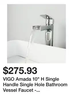 Bed Bath & Beyond VIGO Amada 10 H Single Handle Single Hole Bathroom Vessel Faucet - 5.38L x 1.88W x 10.375H offer