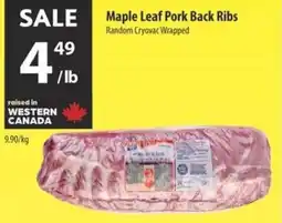 Co-op Maple leaf pork back ribs offer