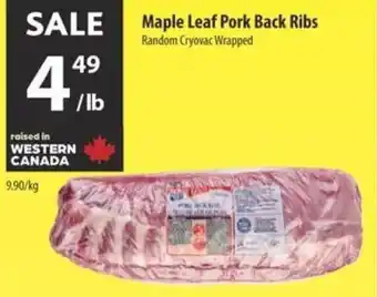 Co-op Maple leaf pork back ribs offer
