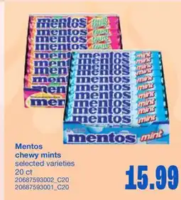 Wholesale Club MENTOS CHEWY MINTS, 20 CT offer