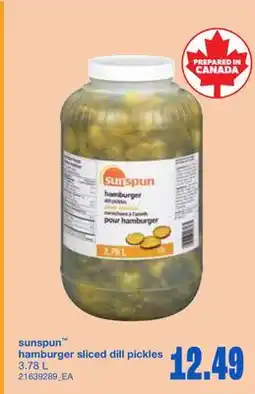 Wholesale Club sunspun hamburger sliced dill pickles offer