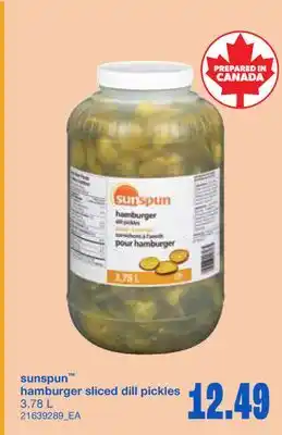 Wholesale Club sunspun hamburger sliced dill pickles offer