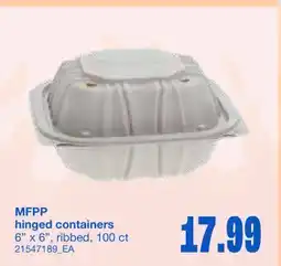 Wholesale Club MFPP HINGED CONTAINERS, 6 x 6, 100 CT offer