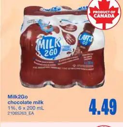Wholesale Club MILK2GO CHOCOLATE MILK, 6 X 200 ML offer