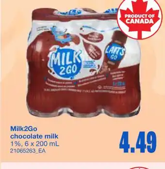 Wholesale Club MILK2GO CHOCOLATE MILK, 6 X 200 ML offer