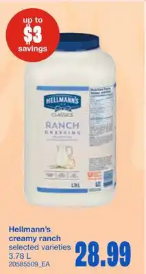 Wholesale Club CREAMY RANCH, 3.78 L offer