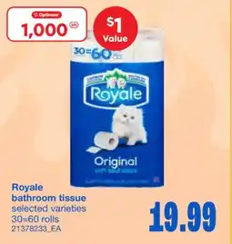 Wholesale Club BATHROOM TISSUE 30=60 ROLLS offer