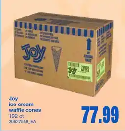 Wholesale Club JOY ICE CREAM WAFFLE CONES, 192 CT offer