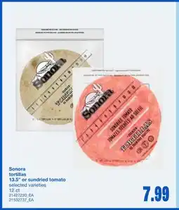 Wholesale Club SONORA TORTILLAS 13.5 OR SUNDRIED TOMATO, 12 ct offer