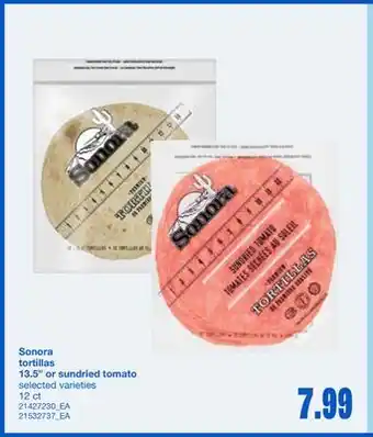 Wholesale Club SONORA TORTILLAS 13.5 OR SUNDRIED TOMATO, 12 ct offer