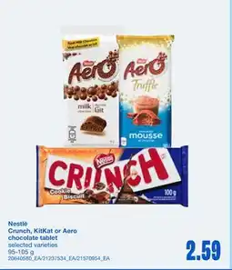 Wholesale Club CRUNCH, KITKAT OR AERO CHOCOLATE TABLET, 95-105 G offer