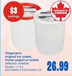 Wholesale Club ORIGINAL ICE CREAM, 11.4 L offer