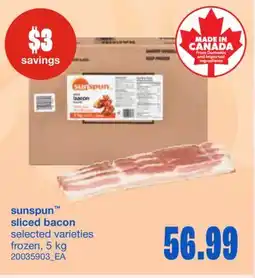 Wholesale Club SLICED BACON, 5 KG offer