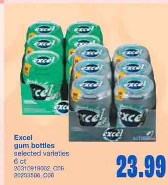 Wholesale Club EXCEL GUM BOTTLES, 6 CT offer