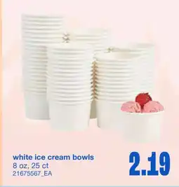 Wholesale Club WHITE ICE CREAM BOWLS 8 OZ, 25 CT offer