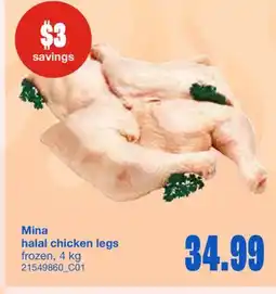 Wholesale Club MINA HALAL CHICKEN LEGS, 4 KG offer