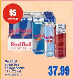 Wholesale Club SUGAR FREE ENERGY DRINKS, 12 X 473 ML offer