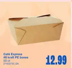 Wholesale Club CAFÉ EXPRESS #8 KRAFT PE BOXES, 50 CT offer