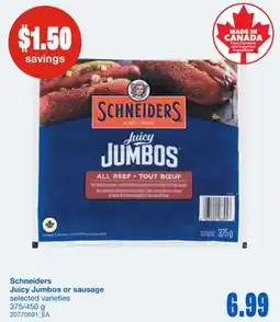 Wholesale Club JUICY JUMBOS OR SAUSAGE, 375/450 G offer