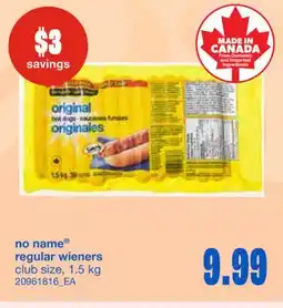 Wholesale Club REGULAR WIENERS, 1.5 KG offer