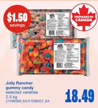 Wholesale Club JOLLY RANCHER GUMMY CANDY, 2.5 KG offer