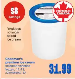 Wholesale Club premium ice cream, 11.4 L offer