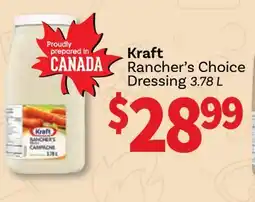 Wholesale Club KRAFT RANCHER'S CHOICE DRESSING 3.78 L offer