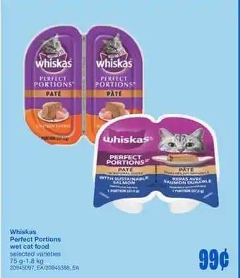 Wholesale Club WHISKAS PERFECT PORTIONS WET CAT FOOD, 75 g-1.8 kg offer