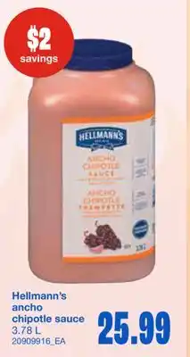 Wholesale Club ANCHO CHIPOTLE SAUCE, 3.78 L offer