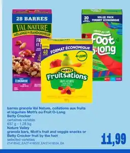 Wholesale Club BARRES GRANOLA VAL NATURE, COLLATIONS AUX FRUITS ET LÉGUMES, 637 G - 1,28 KG offer