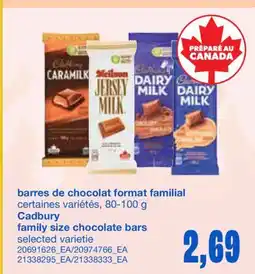 Wholesale Club BARRES DE CHOCOLAT FORMAT FAMILIAL, 80-100 G offer