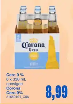 Wholesale Club CERO 0 % 6 X 330 ML offer