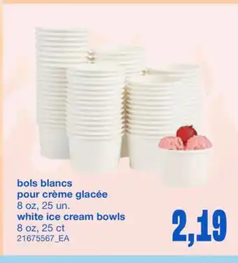 Wholesale Club BOLS BLANCS POUR CRÈME GLACÉE 8 OZ, 25 UN offer