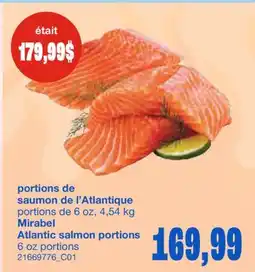 Wholesale Club SAUMON DE L'ATLANTIQUE, PORTIONS DE 6 OZ, 4,54 KG offer