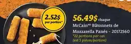 Wholesale Club BÂTONNETS DE MOZZARELLA PANÉS offer