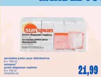 Wholesale Club SERVIETTES JUNIOR POUR DISTRIBUTRICE, 6 X 150 UN offer