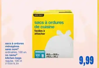 Wholesale Club SACS À ORDURES MÉNAGÈRES, 100 un offer