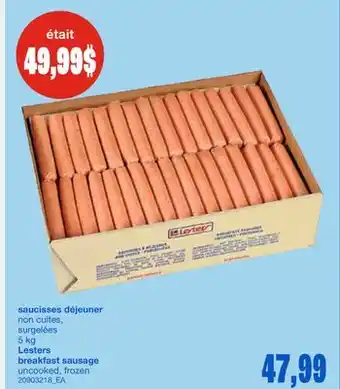Wholesale Club SAUCISSES DÉJEUNER, 5 kg offer