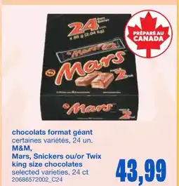 Wholesale Club CHOCOLATS FORMAT GÉANT, 24 un offer