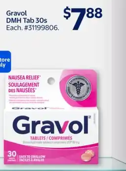Walmart Gravol DMH Tab 30s offer