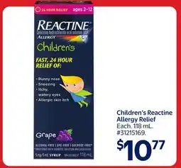 Walmart Children's Reactine Allergy Relief offer