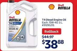 Walmart Shell Rotella T-4 Diesel Engine Oil offer