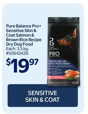 Walmart Pure Balance Pro+ Sensitive Skin & Coat Salmon & Brown Rice Recipe Dry Dog Food offer