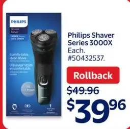Walmart Philips Shaver Series 3000X offer