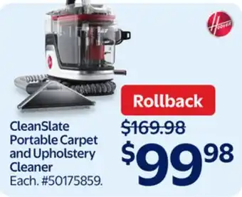 Walmart Cleanslate Portable Carpet And Upholstery Cleaner offer