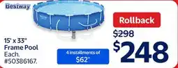 Walmart 15' x 33 Frame pool offer