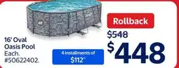 Walmart 16' Oval Oasis Pool offer